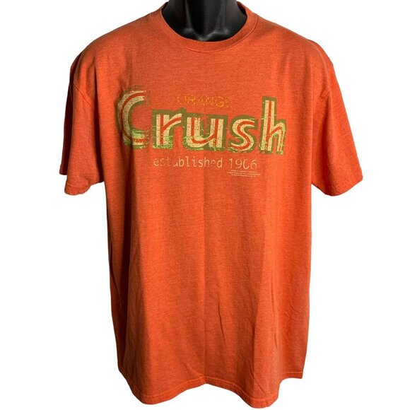 Orange Crush Soda Crewneck T Shirt L Orange Short Sleeve Snack Tee Graphic - Picture 1 of 6